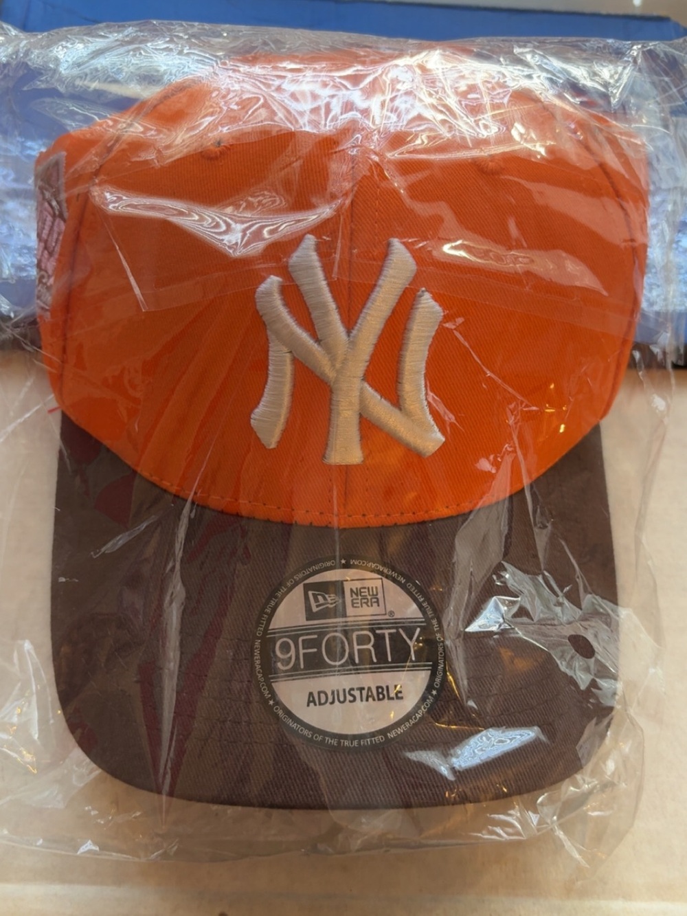 New Era Orange and Brown NY 9FORTY Adjustable Cap 1999 World Series edition